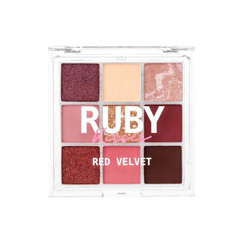 Paleta De Sombras 9 Cores - Red Velvet - Ruby Kisses