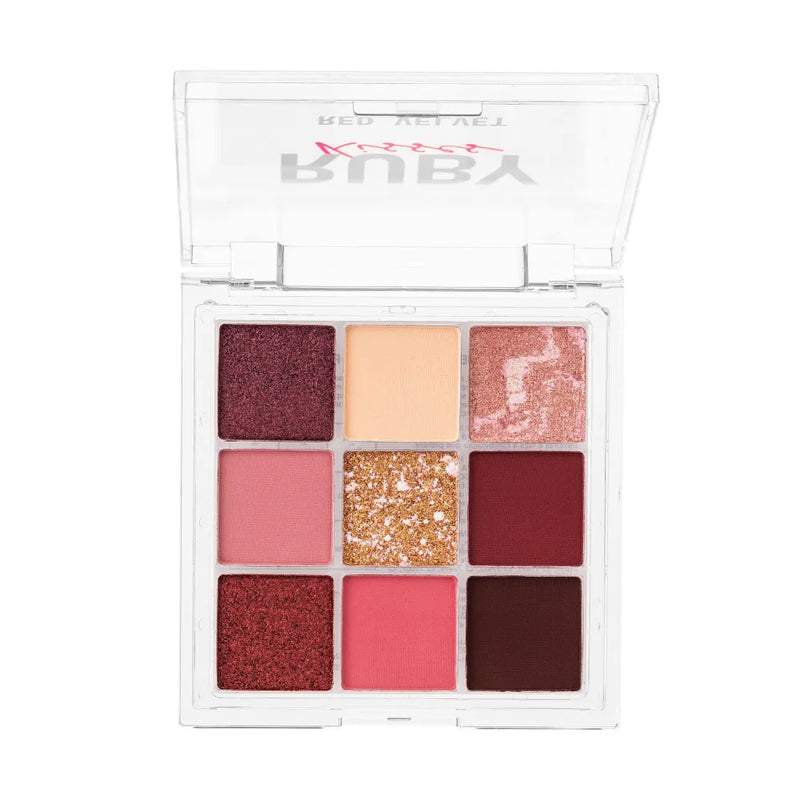 Paleta De Sombras 9 Cores - Red Velvet - Ruby Kisses