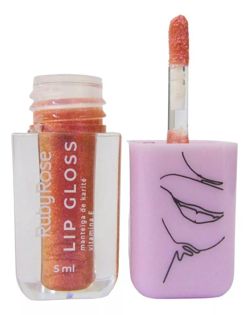 Lip Gloss com Glitter - 04 - Bonfire - Ruby Rose