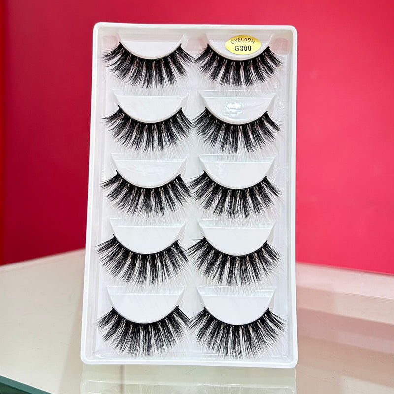 Cartela com 5 Pares de Cílios - Eyelash - G800