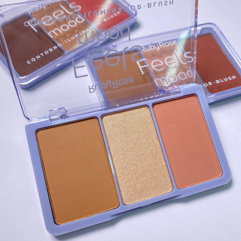 Paleta De Contorno, Iluminador, Blush - Feels Mood - T20